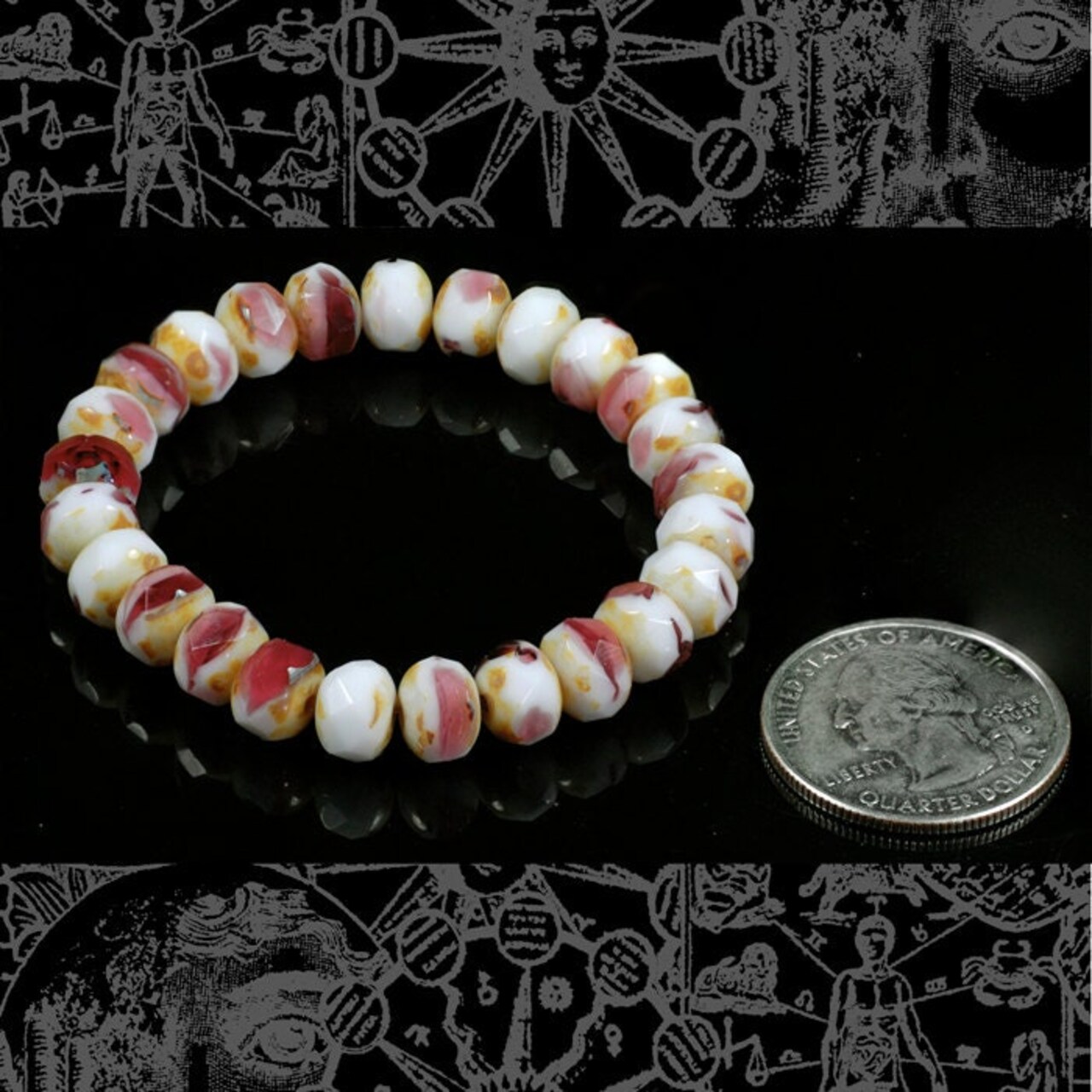 6mm x 8mm Lemon Meringue and Cherry Pie Czech Rondell Beads - GB-6X8OV05